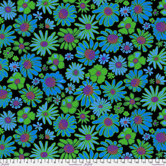 Kaffe Fassett Collective August 2024- Black Bloomers: Sold by the 1/2 yard