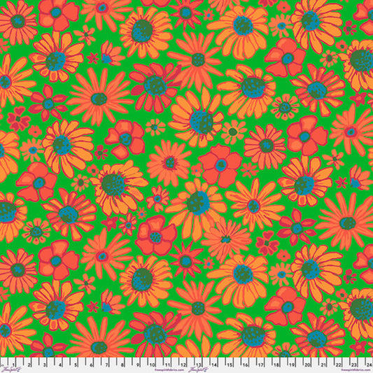 Kaffe Fassett Collective August 2024- Green Bloomers: Sold by the 1/2 yard