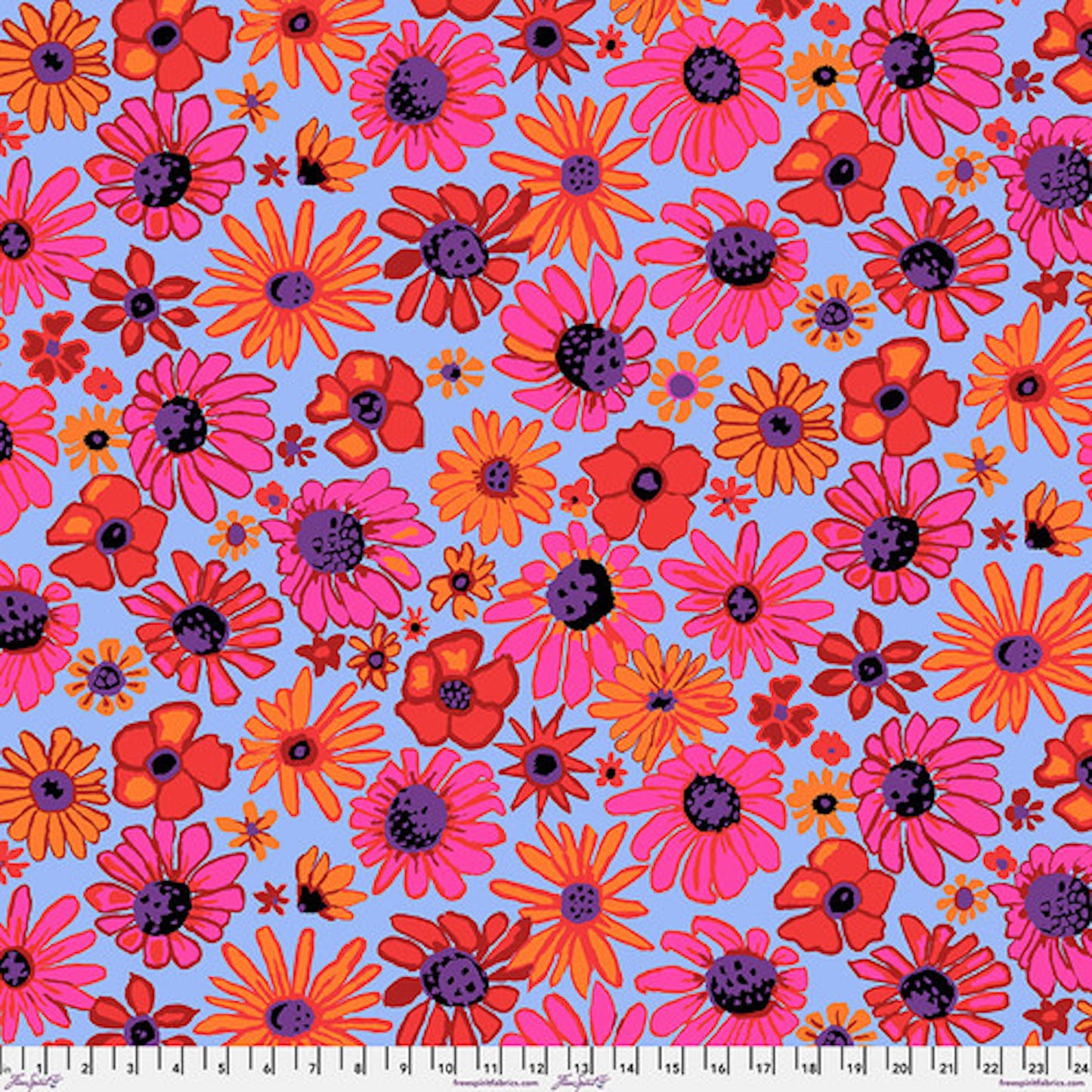 Kaffe Fassett Collective August 2024- Lilac Bloomers: Sold by the 1/2 yard