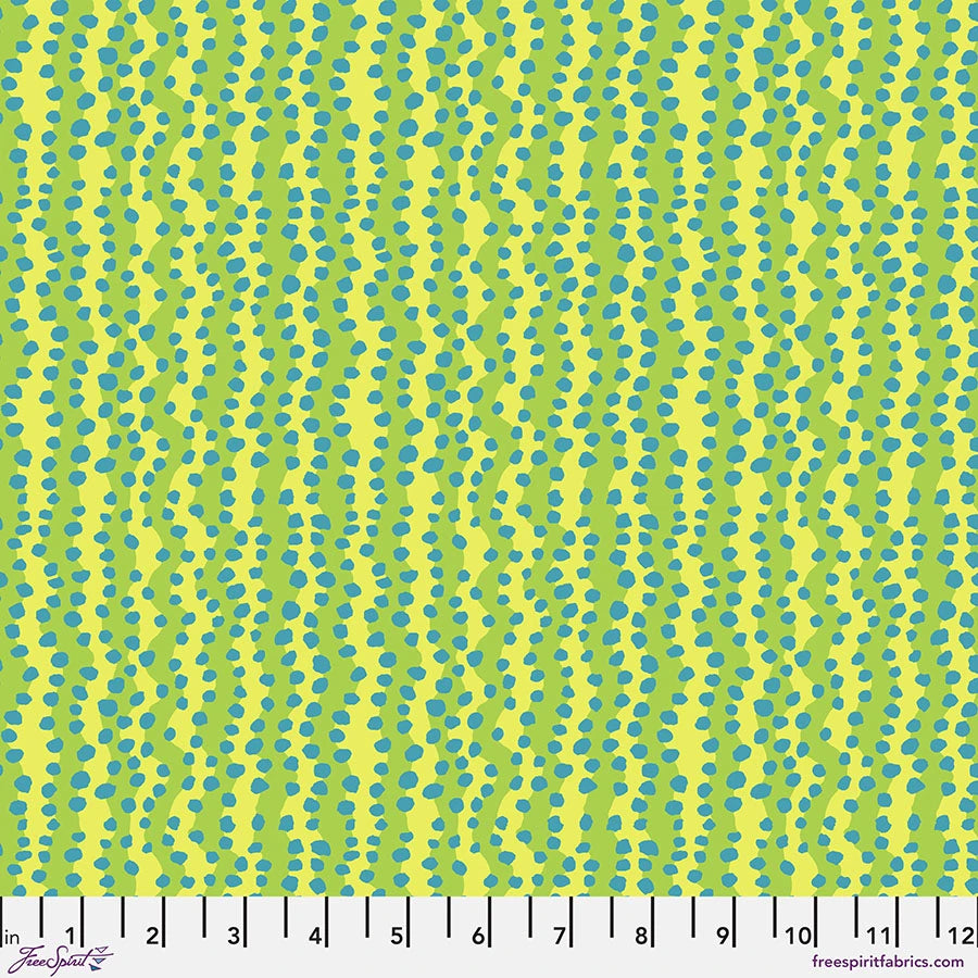 Kaffe Fassett Collective February 2025- Yellow Bubble Stripe: Sold by the 1/2 yard