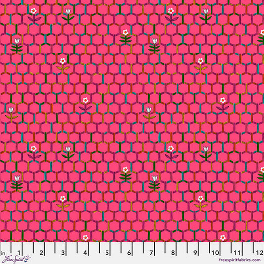 Summer Love- Pink Floral Trellis: Sold by the 1/2 yard.