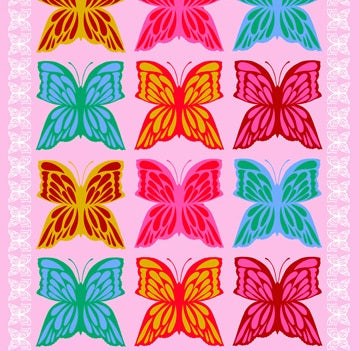 Overdressed- Candy 6 O'clock 24" Panel: Sold by the PANEL