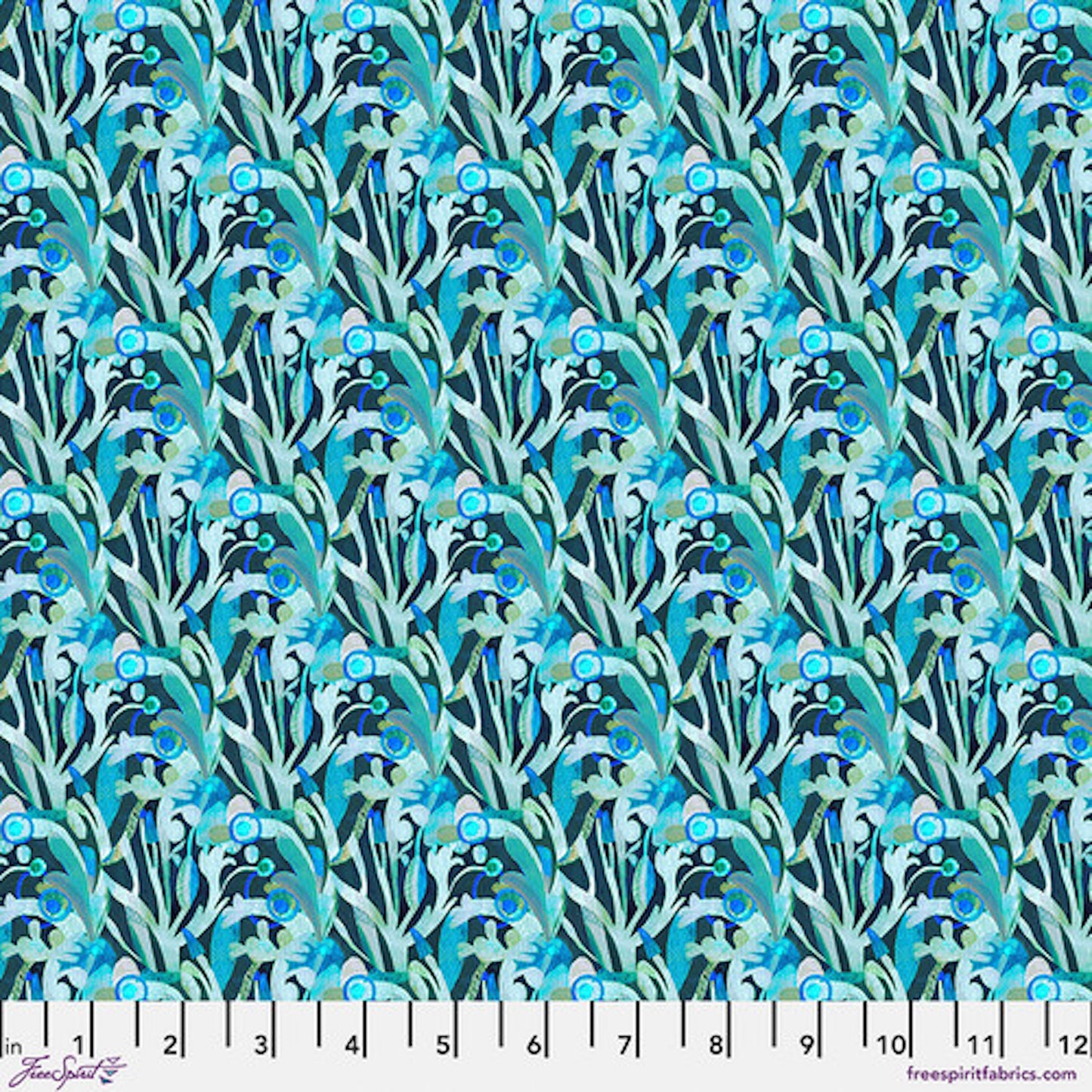 L'Heure Bleue- Teal Tresor: Sold by the 1/2 yard