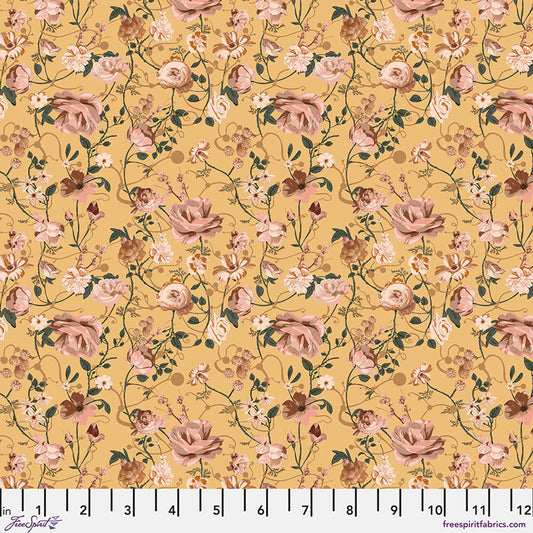 Enrapture- Canary Entwined: Sold by the 1/2 yard.
