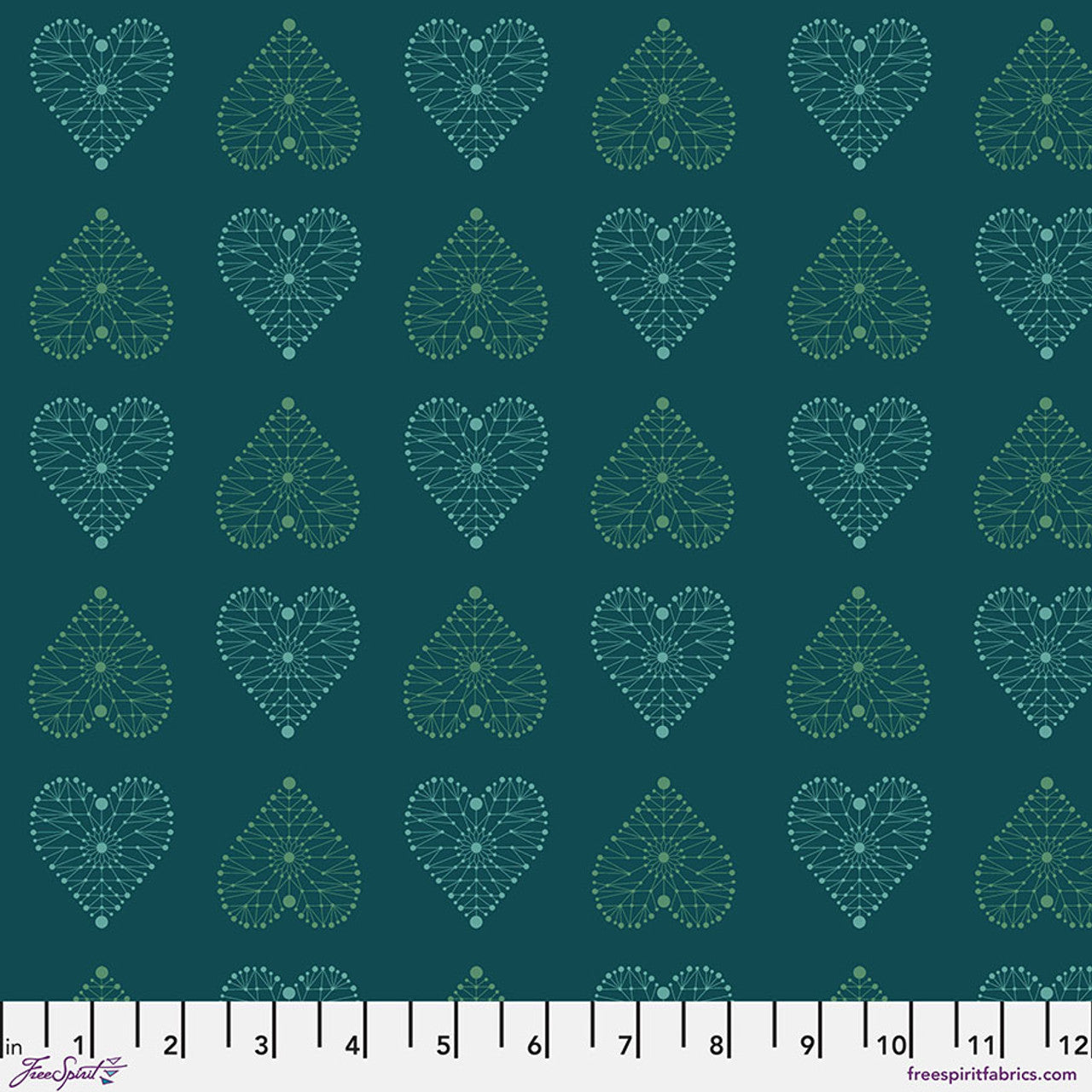Enrapture- Turquoise Amour: Sold by the 1/2 yard.