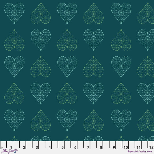 Enrapture- Turquoise Amour: Sold by the 1/2 yard.