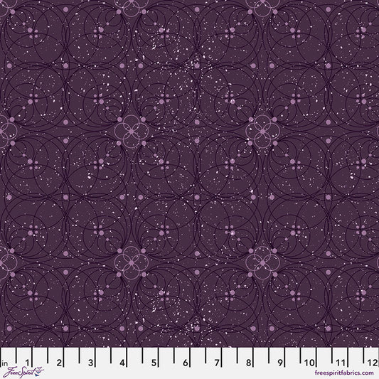 Enrapture- Amethyst Flourish: Sold by the 1/2 yard.