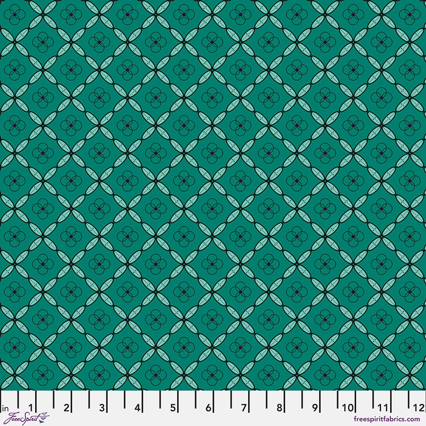 Enrapture- Emerald Tiles: Sold by the 1/2 yard