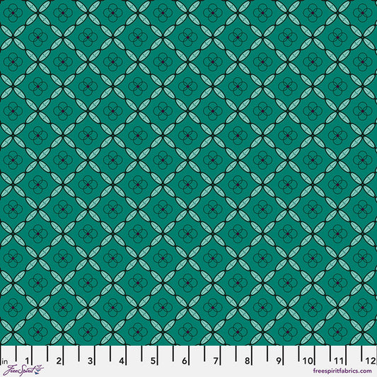 Enrapture- Emerald Tiles: Sold by the 1/2 yard