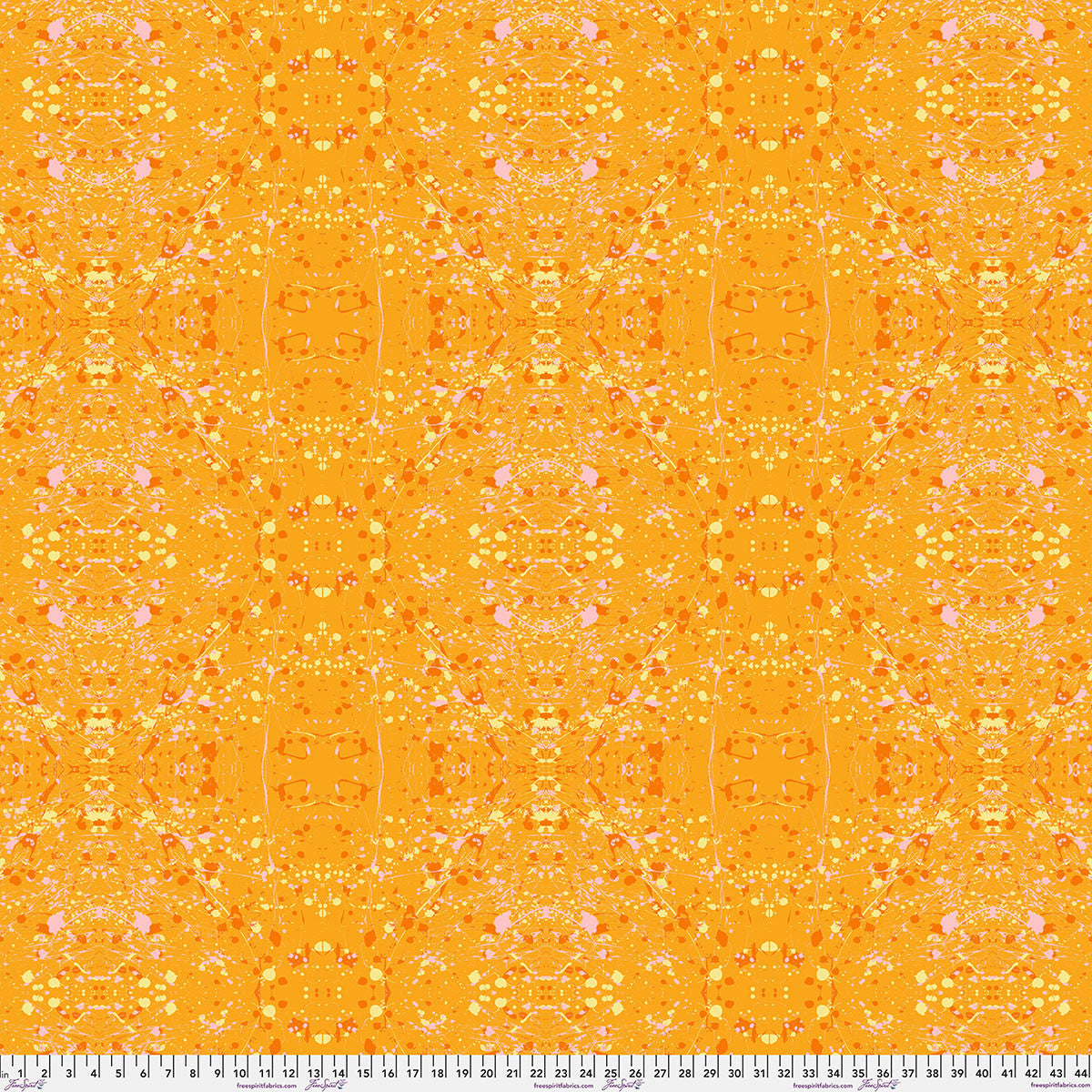 Hue- Persimmon Rorschach: Sold by the 1/2 yard