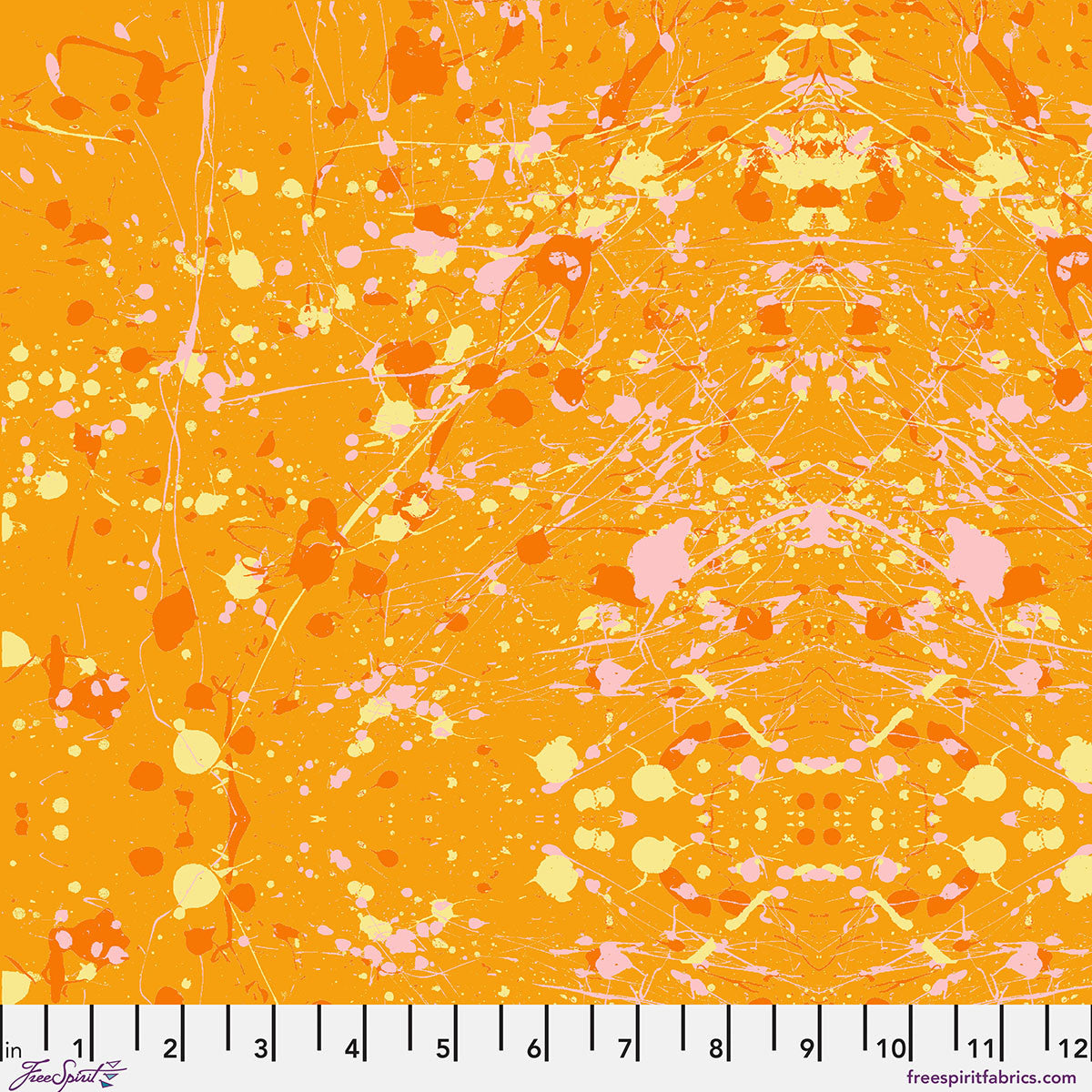 Hue- Persimmon Rorschach: Sold by the 1/2 yard