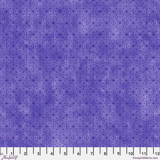 Hue- Indigo Geo: Sold by the 1/2 yard