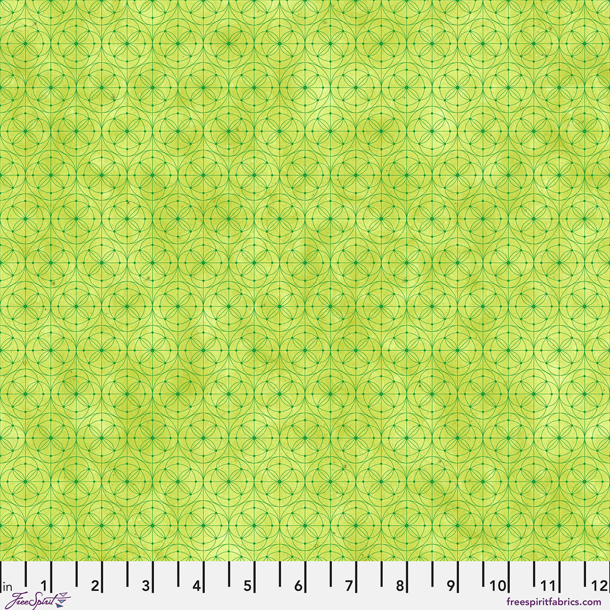 Hue- Lime Geo: Sold by the 1/2 yard