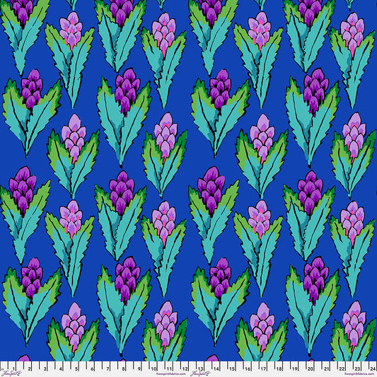 Kaffe Fassett February 2026- Blue Hyacinth: Sold by the 1/2 yard