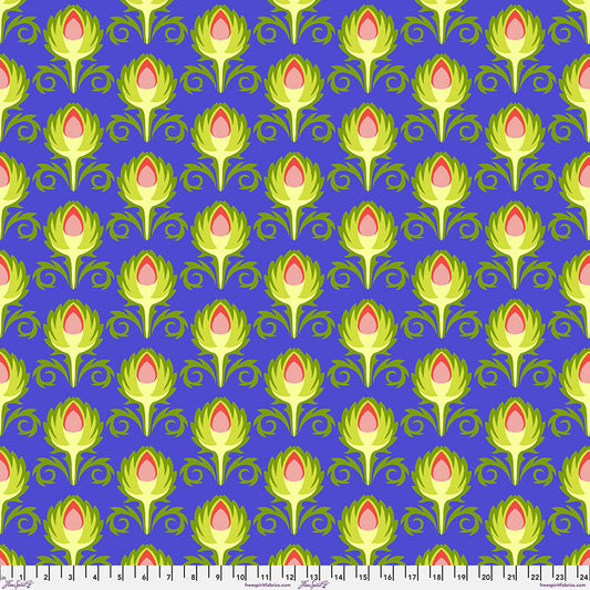 Vegetable Patch- Blue Artichoke: Sold by the 1/2 yard