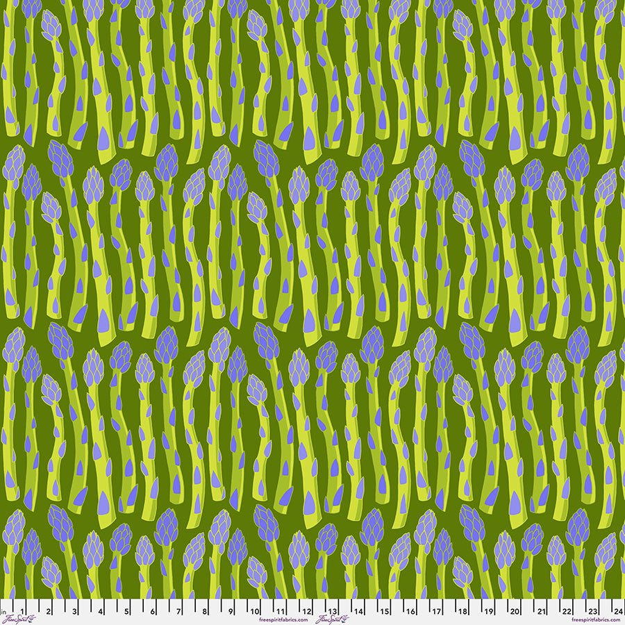 Vegetable Patch- Green Asparagus: Sold by the 1/2 yard