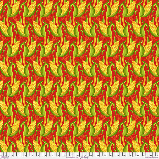 Vegetable Patch- Red Sm Corn: Sold by the 1/2 yard