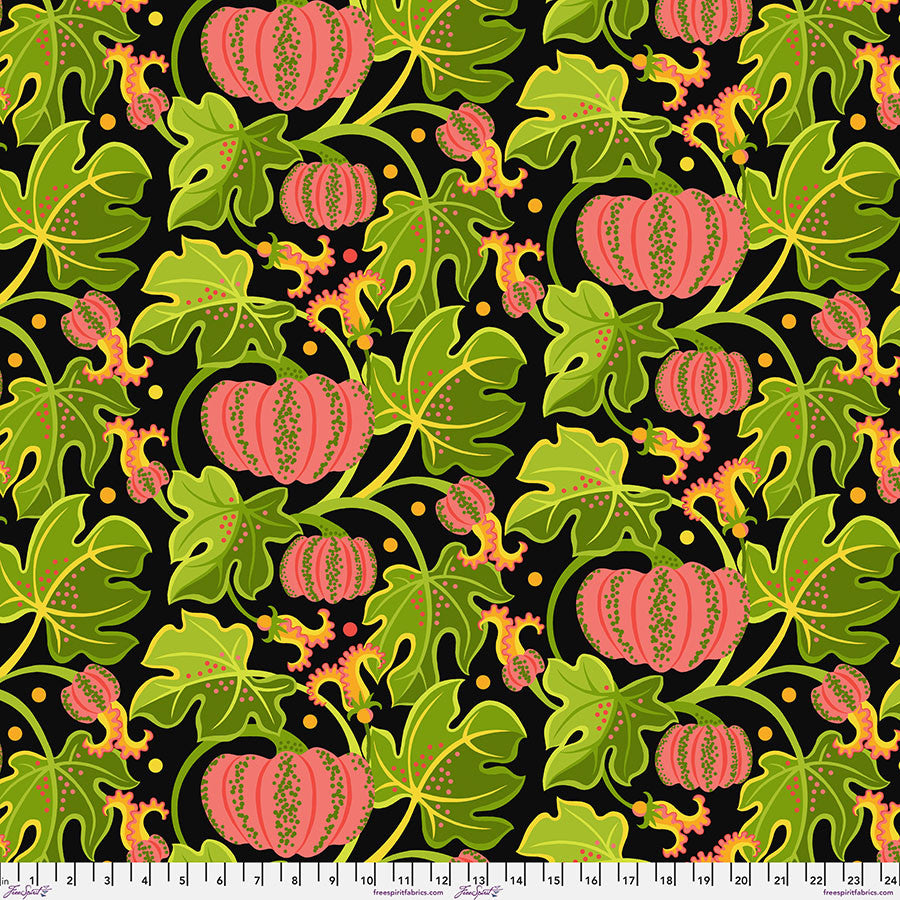 Vegetable Patch- Pink Pumpkin: Sold by the 1/2 yard