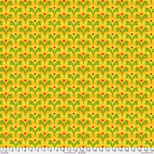 Vegetable Patch- Yellow Sprout: Sold by the 1/2 yard