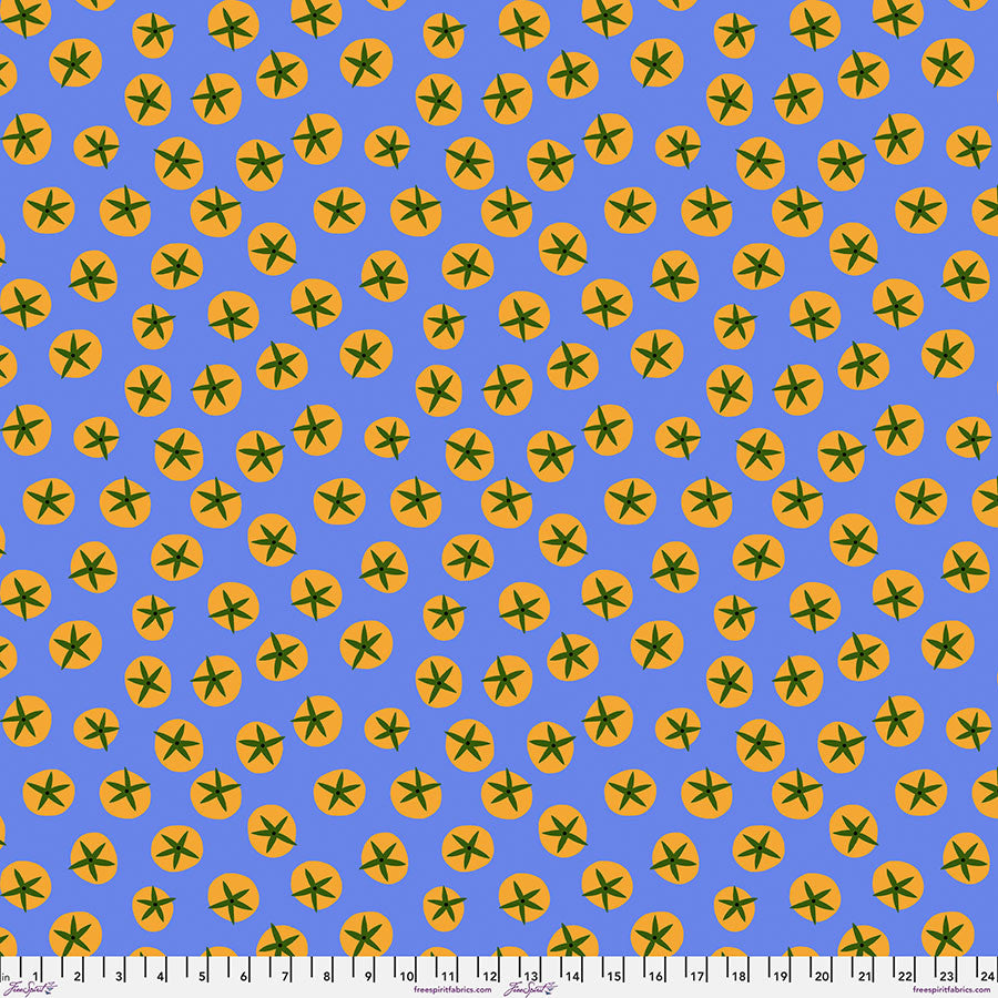 Vegetable Patch- Blue Tomato: Sold by the 1/2 yard