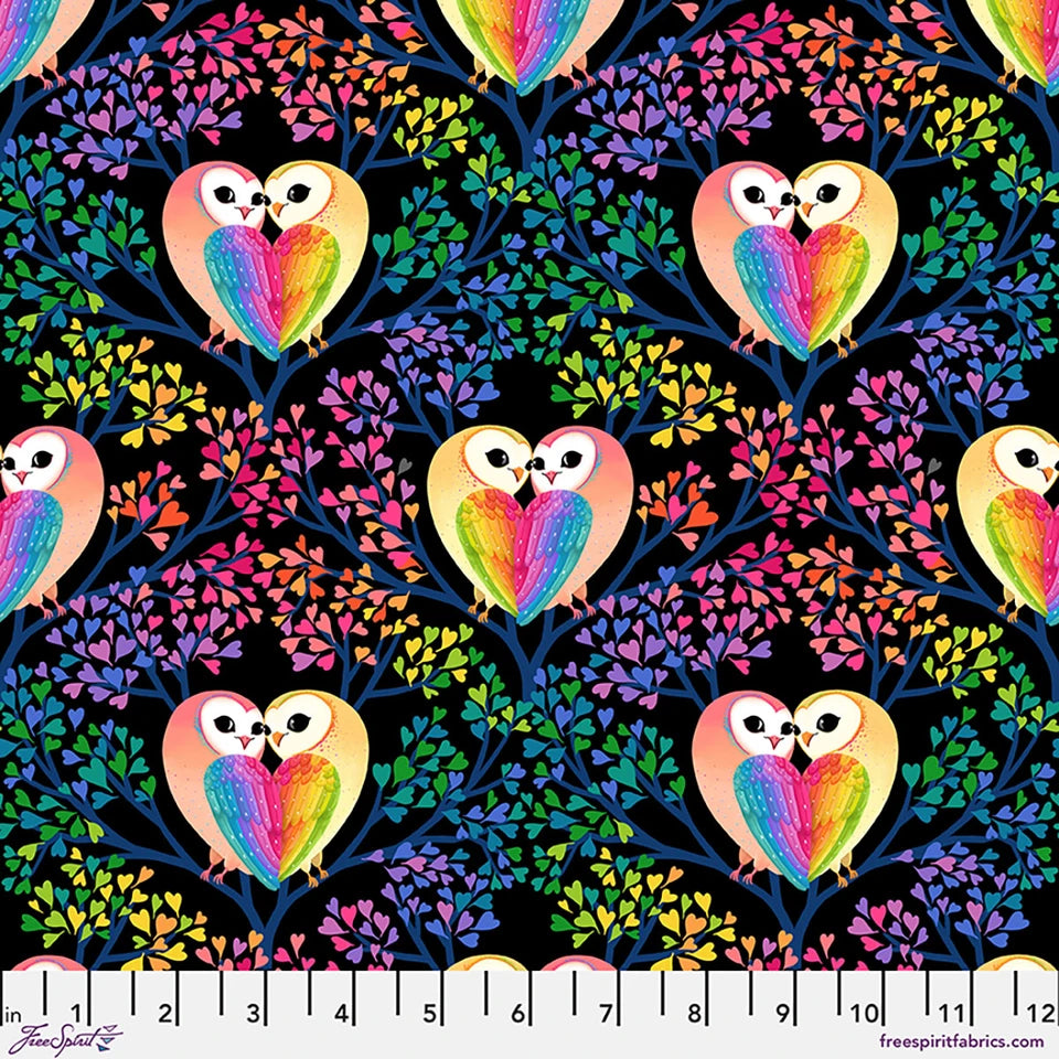 Love Under the Stars- Multi Owl Duet: Sold by the 1/2 yard