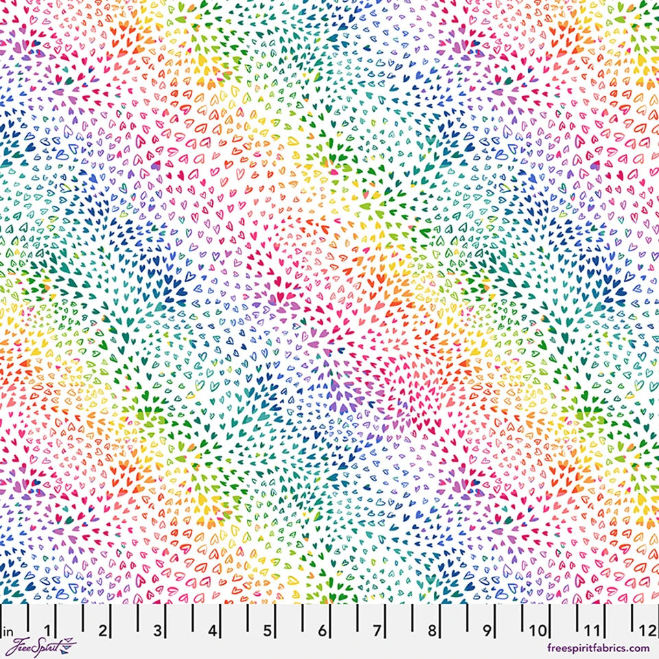 Love Under the Stars- White Little Hearts: Sold by the 1/2 yard