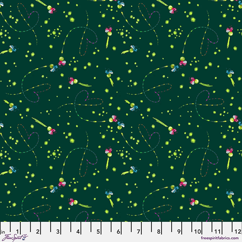 Love Under the Stars- Forest Firefly Forest: Sold by the 1/2 yard