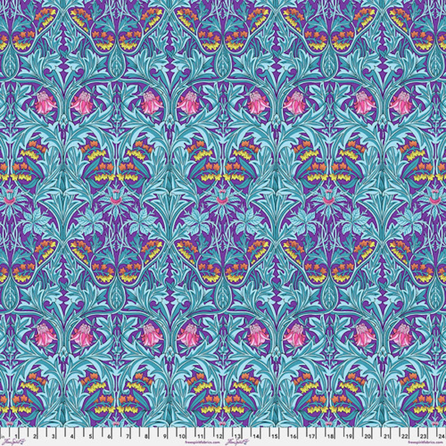 Kaffe x Morris & Co- Purple Bluebell: Sold by the 1/2 yard