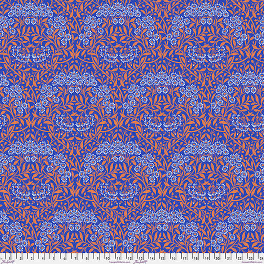 Kaffe x Morris & Co- Cobalt Michaelmas Daisy: Sold by the 1/2 yard