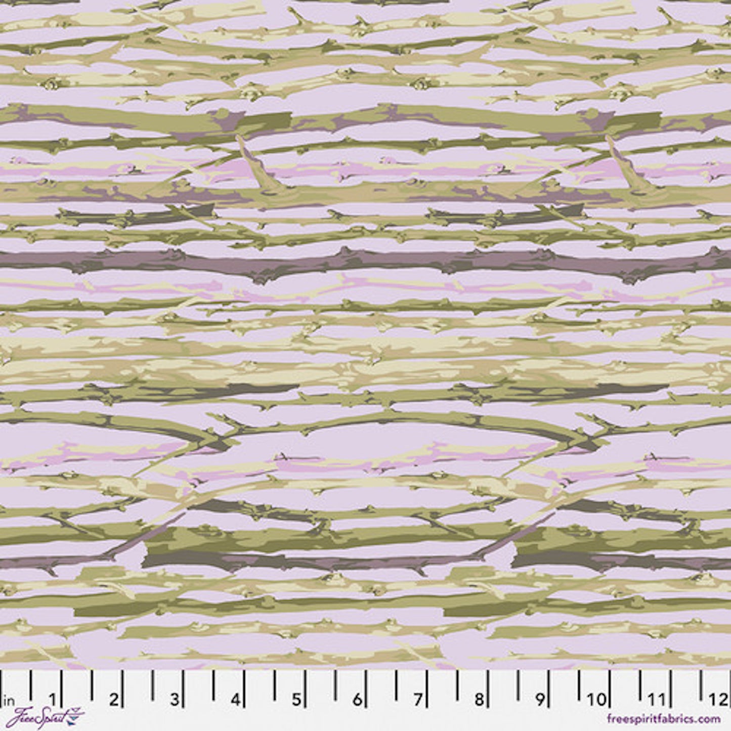 Garden- Lavender Twig Stripe: Sold by the 1/2 yard.