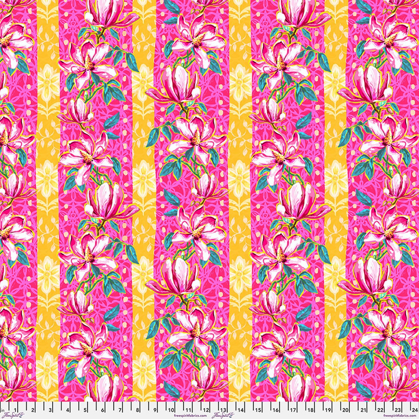 Festival- Pink Magnolias: Sold by the 1/2 Yard