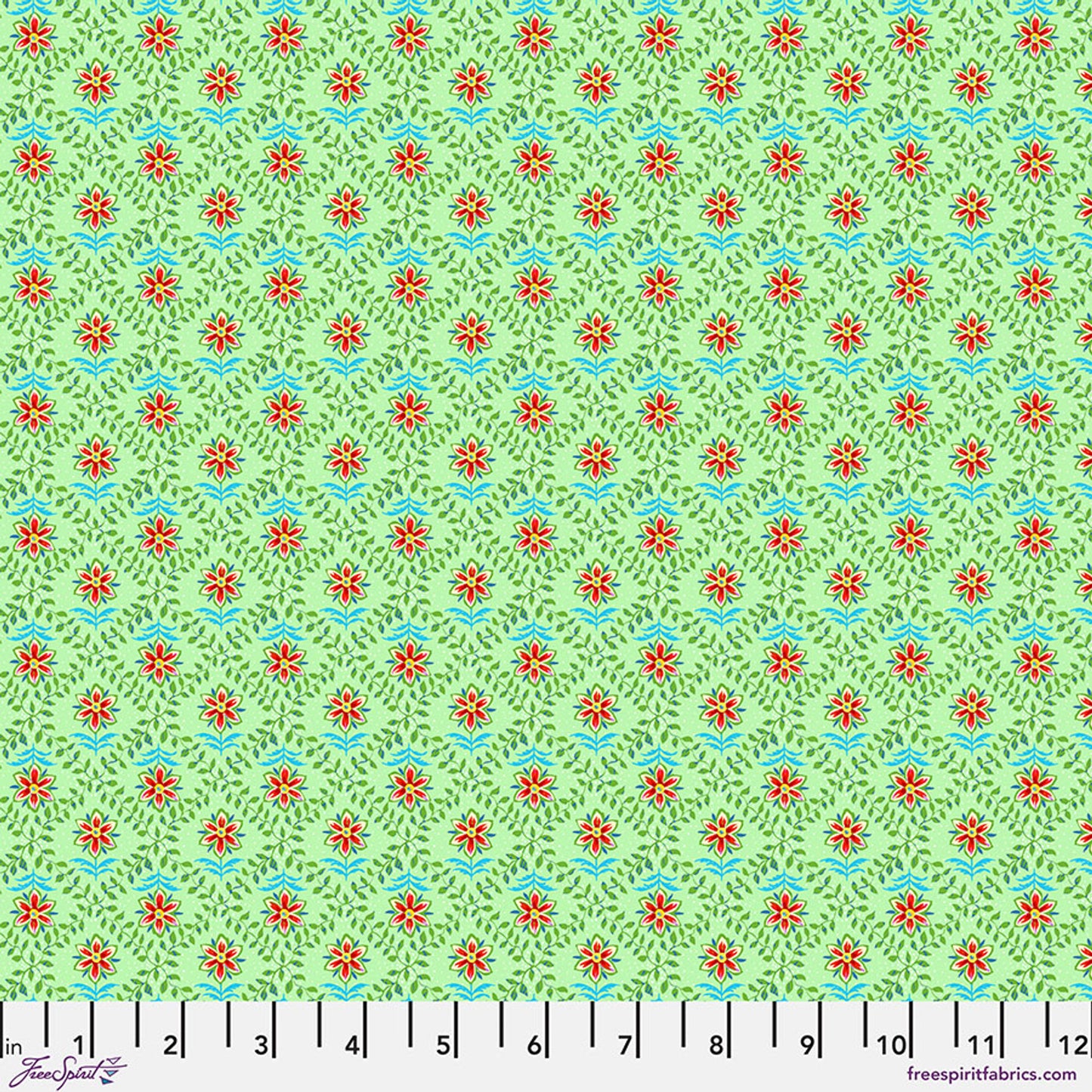 Festival- Green Diamonds: Sold by the 1/2 Yard