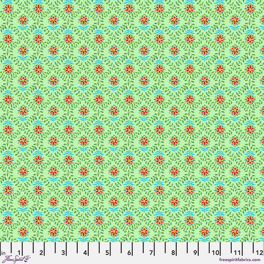 Festival- Green Diamonds: Sold by the 1/2 Yard
