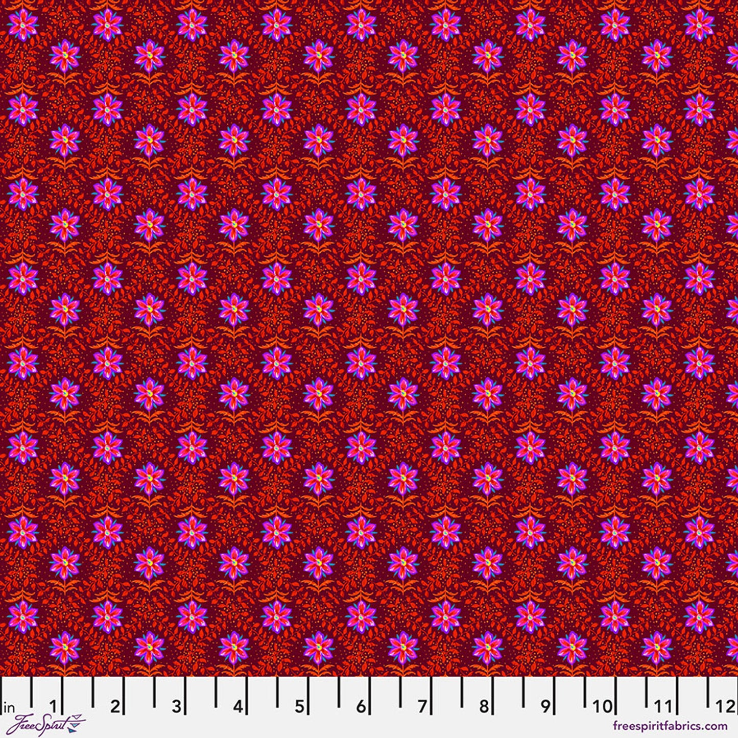 Festival- Red Diamonds: Sold by the 1/2 Yard
