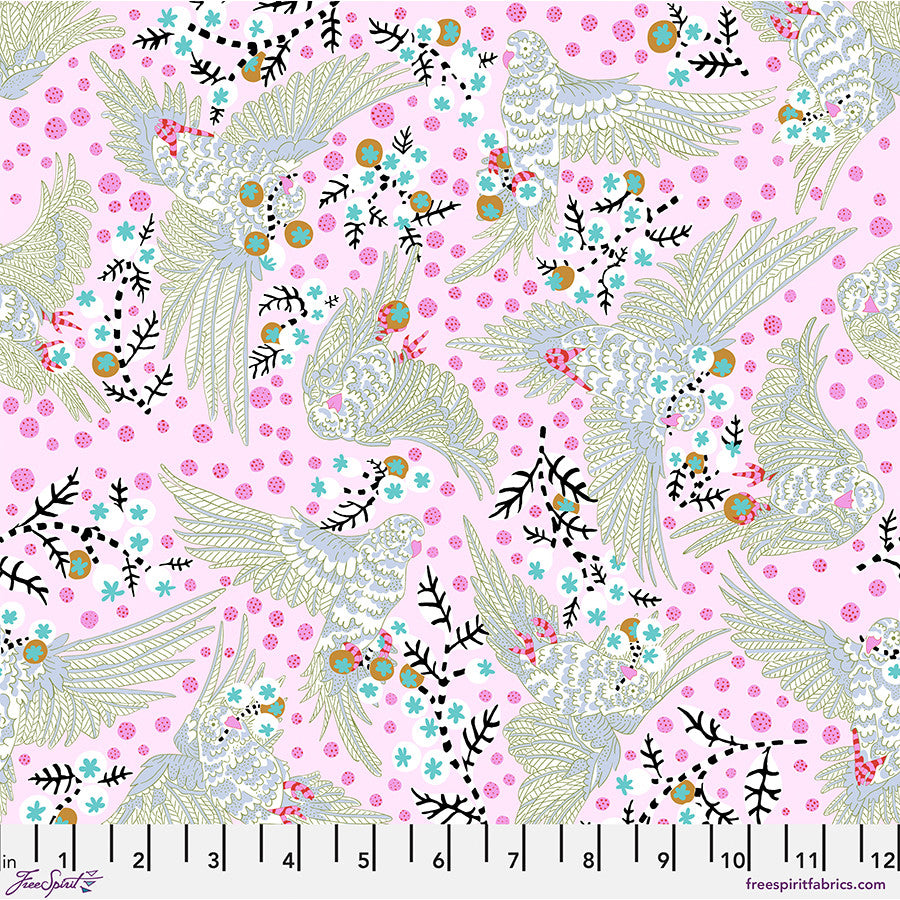 Blostma & Song- Rose Bird Candy: Sold by the 1/2 Yard