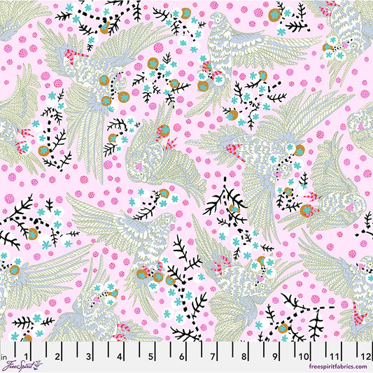 Blostma & Song- Rose Bird Candy: Sold by the 1/2 Yard