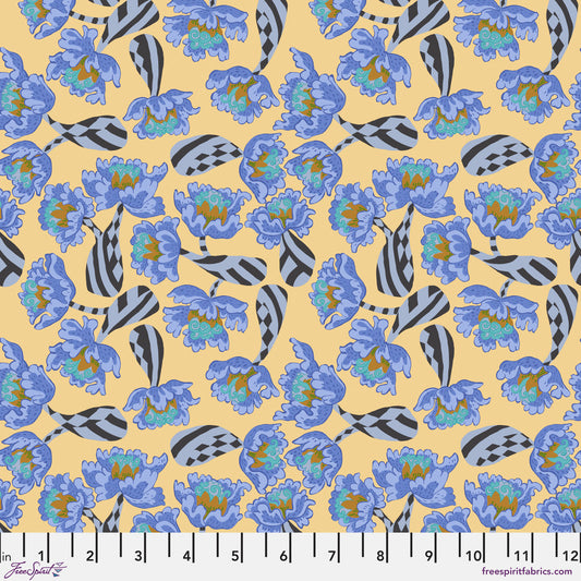 Blostma & Song- Lemon Peony Bones: Sold by the 1/2 Yard