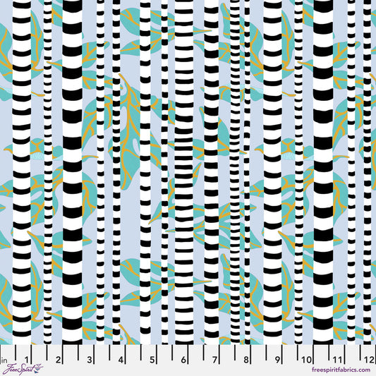 Blostma & Song- Turquoise Stem Lemonade: Sold by the 1/2 Yard