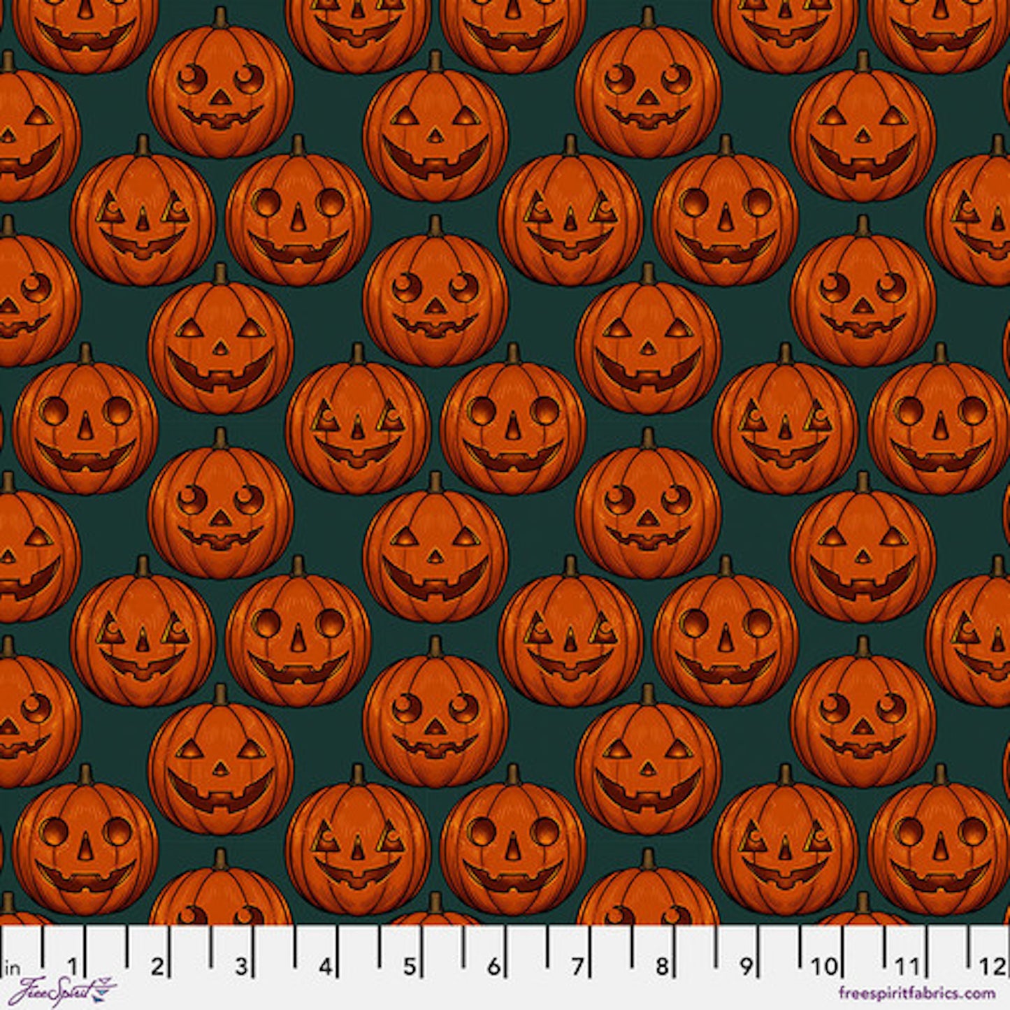 Mystic Moonlight- Green Pumpkin Grid: Sold by the 1/2 yard.