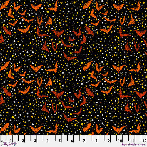 Costumes & Cobwebs- Black Ditsy Bats: Sold by the 1/2 yard.