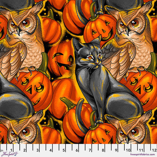 Costumes & Cobwebs- Orange Pumpkin Party: Sold by the 1/2 yard.