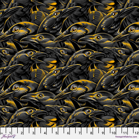 Chain Mail- Black Crows: Sold by the 1/2 yard.