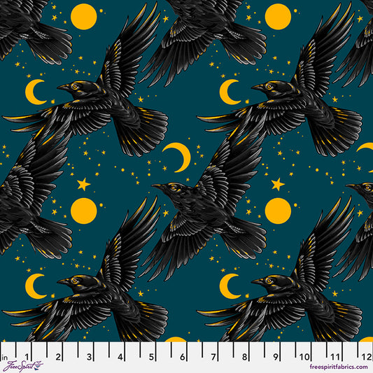 Chain Mail- Teal On the Wing: Sold by the 1/2 yard.