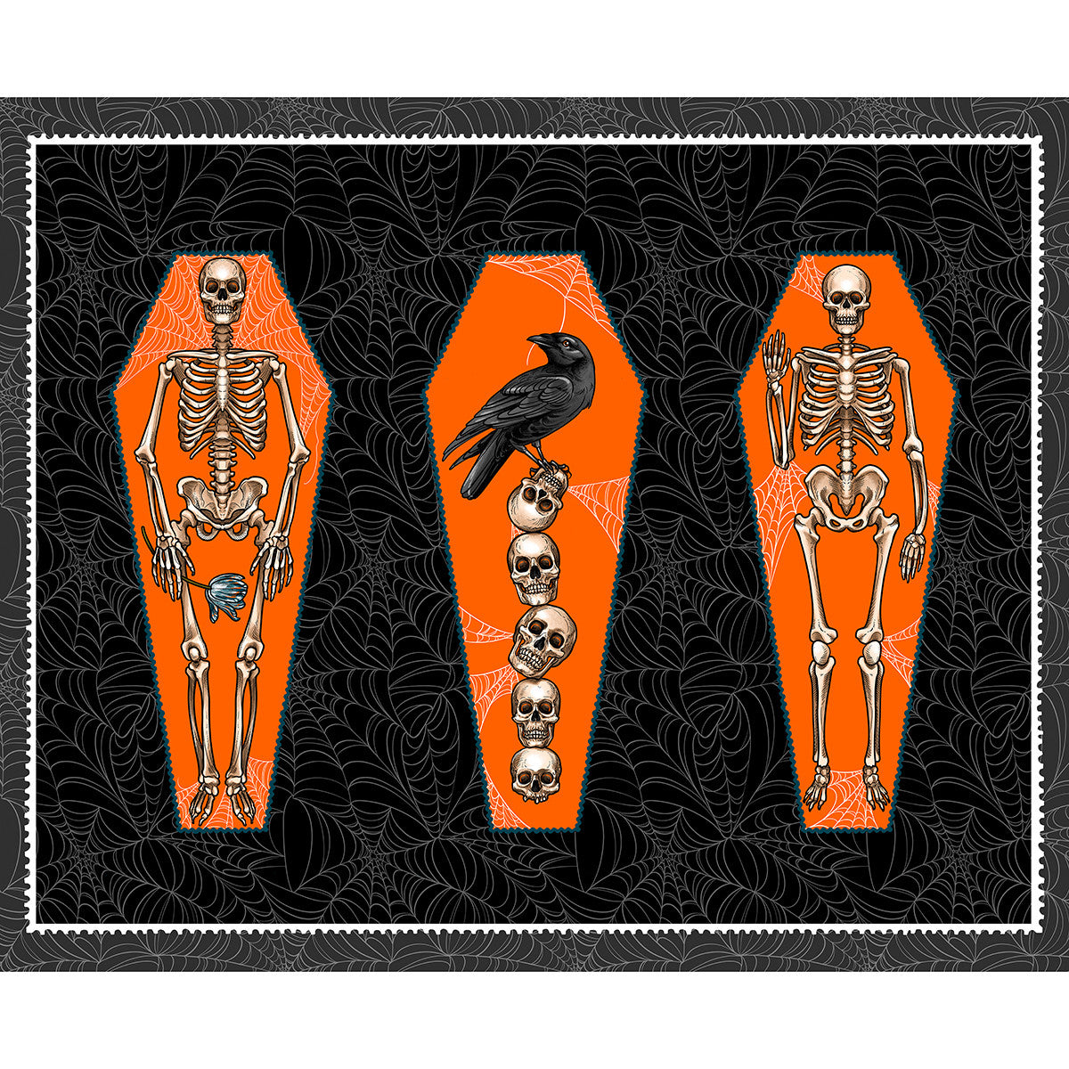 Chain Mail- Skeleton Bones 36" Panel: Sold by the PANEL