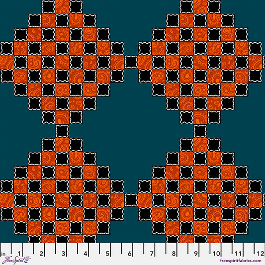 Chain Mail- Teal Postage Stamp: Sold by the 1/2 yard.