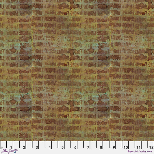 On Your Mark- Rust Alphabet City: Sold by the 1/2 yard