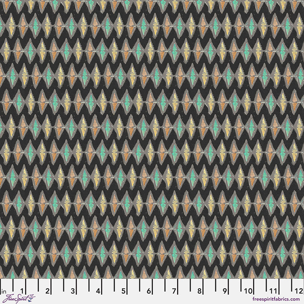 On Your Mark- Night Zigzag: Sold by the 1/2 yard