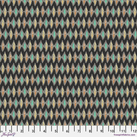 On Your Mark- Night Zigzag: Sold by the 1/2 yard