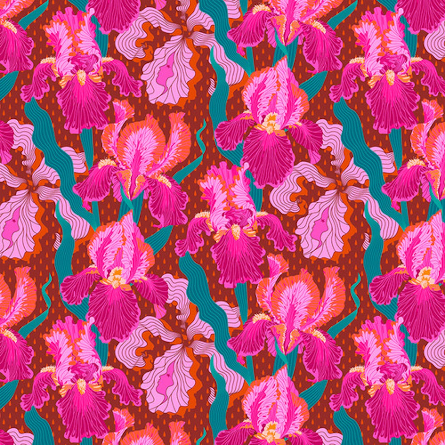 Mythical- Magenta Mythical Iris: Sold by the 1/2 yard.