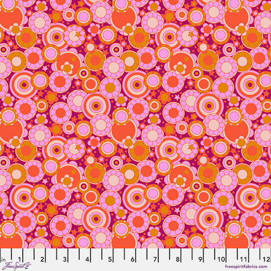 Mythical- Orange Mythical Bloom: Sold by the 1/2 yard.